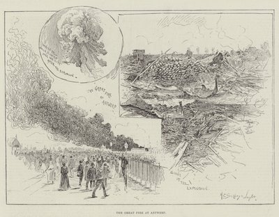 De Grote Brand in Antwerpen door Henry Charles Seppings Wright